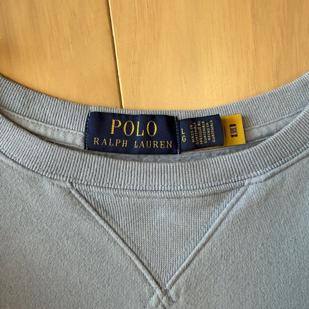 Polo Ralph Lauren Bear Sweatshirt Large Blue Cardigan Fleece - Picture 8 of 10